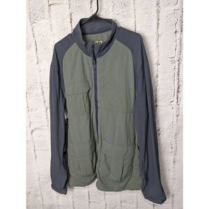 Duluth Trading Co. Men's Dry on the Fly Full zip Cargo Jacket Size Green Grey Sz